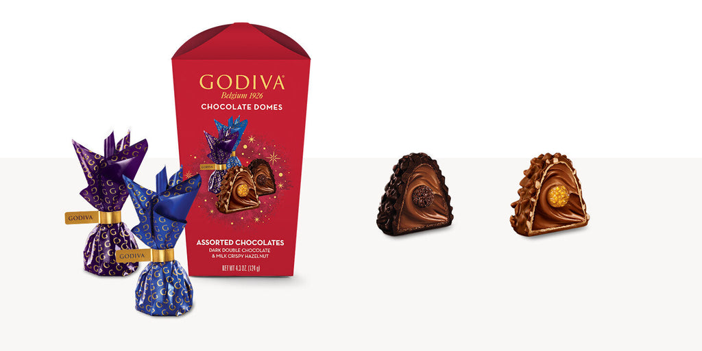 Socola cao cấp hộp lễ hội Godiva Holiday Premium Assortment Chocolate Domes Flower Box 15.6 oz 443g - hình ảnh chi tiết 3