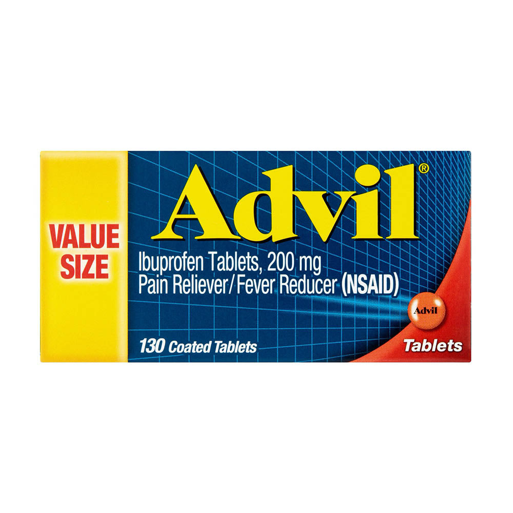 Viên uống giảm đau, hạ sốt Advil Ibuprofen Tablets, 200mg 130 Coated Tablets - hình ảnh sản phẩm chính