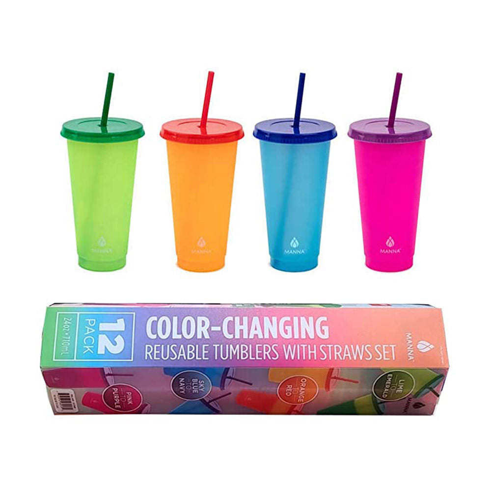 Set 12 ly đổi màu Manna Color Changing Plastic Tumblers - hình ảnh sản phẩm chính