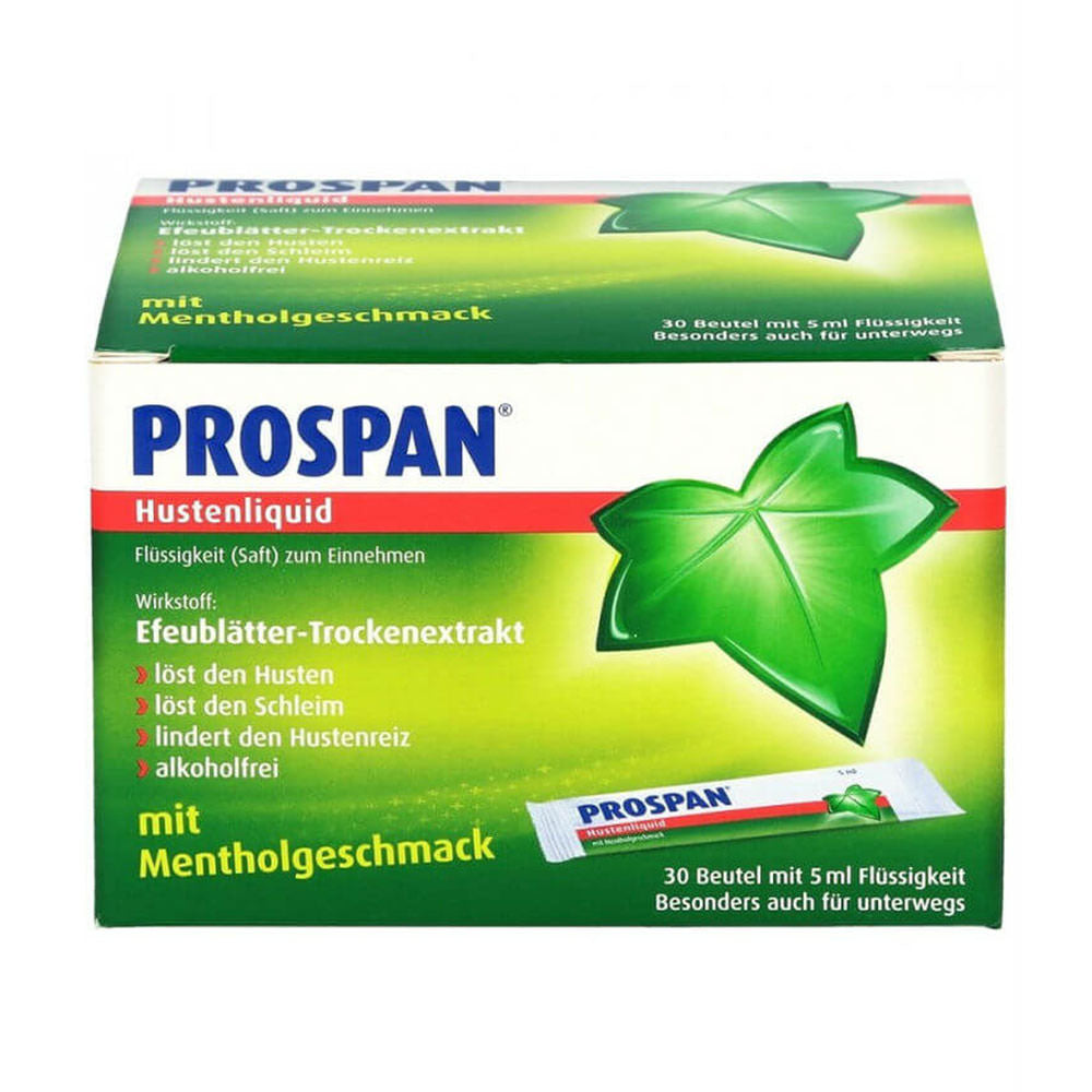 Siro thảo dược trị ho Prospan Hustenliquid Efeublatter-Trockenextrakt 5mlx21 gói - hình ảnh chi tiết 3