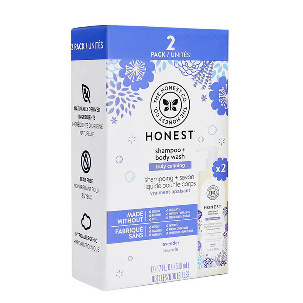 The Honest Company Truly Calming Lavender Shampoo + Body Wash 17 fl oz, 2-pack - hình ảnh chi tiết 2