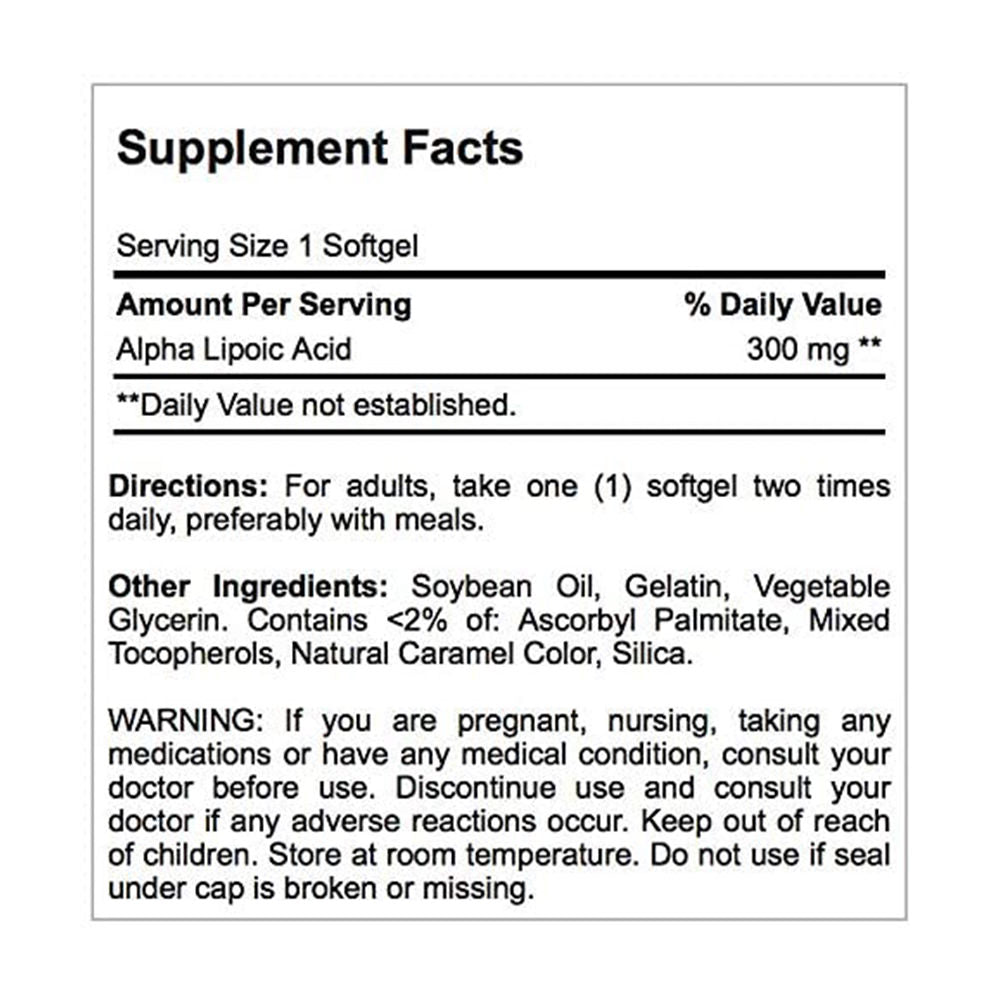 Viên uống chống lão hóa, tàn nhang Puritan’s Pride Alpha Lipoic Acid 300mg 60 Capsules - hình ảnh chi tiết 3