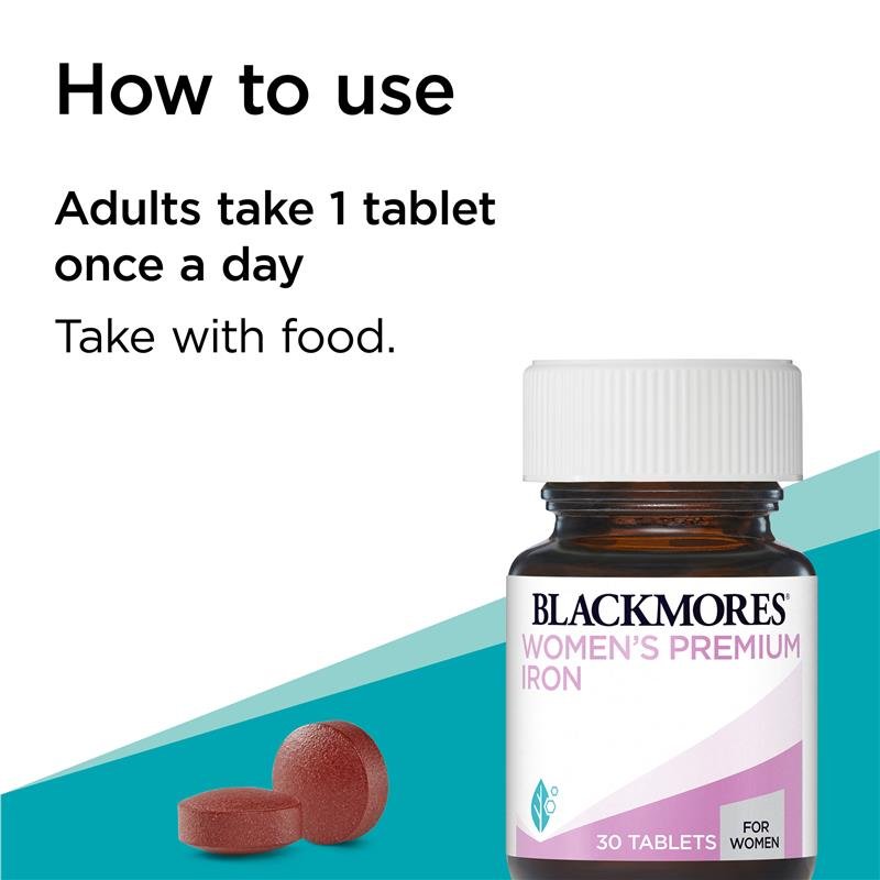 Viên uống bổ sung sắt cho phụ nữ và bà bầu Blackmores Women’s Premium Iron 30 Tablets - hình ảnh chi tiết 4