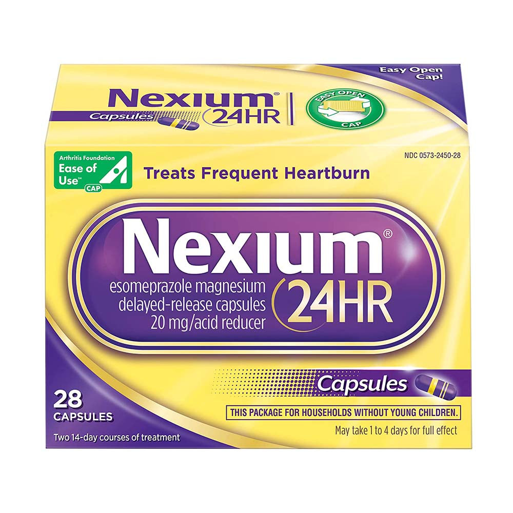 Viên uống hỗ trợ viêm loét dạ dày hành tá tràng Nexium 24hr 28 viên (hộp giấy) - hình ảnh sản phẩm chính