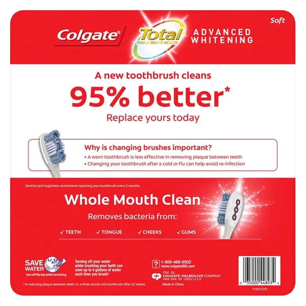 Set 8 Bàn chải đánh răng Colgate Total Advanced Whitening của Mỹ - hình ảnh chi tiết 2