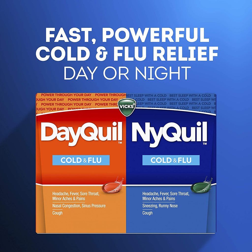 Viên trị ho và cảm cúm Vicks DayQuil & NyQuil Severe 72 viên - hình ảnh chi tiết 4
