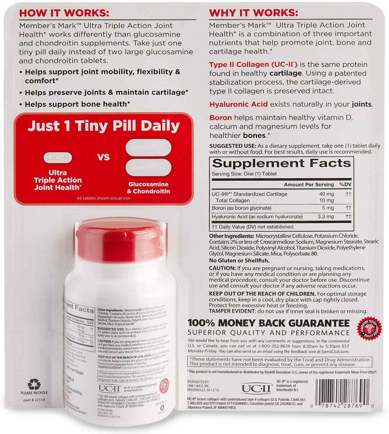 Thuốc Hỗ Trợ Điều Trị Đau Khớp Kirkland Signature Triple Action Joint Health 110 viên - hình ảnh chi tiết 4
