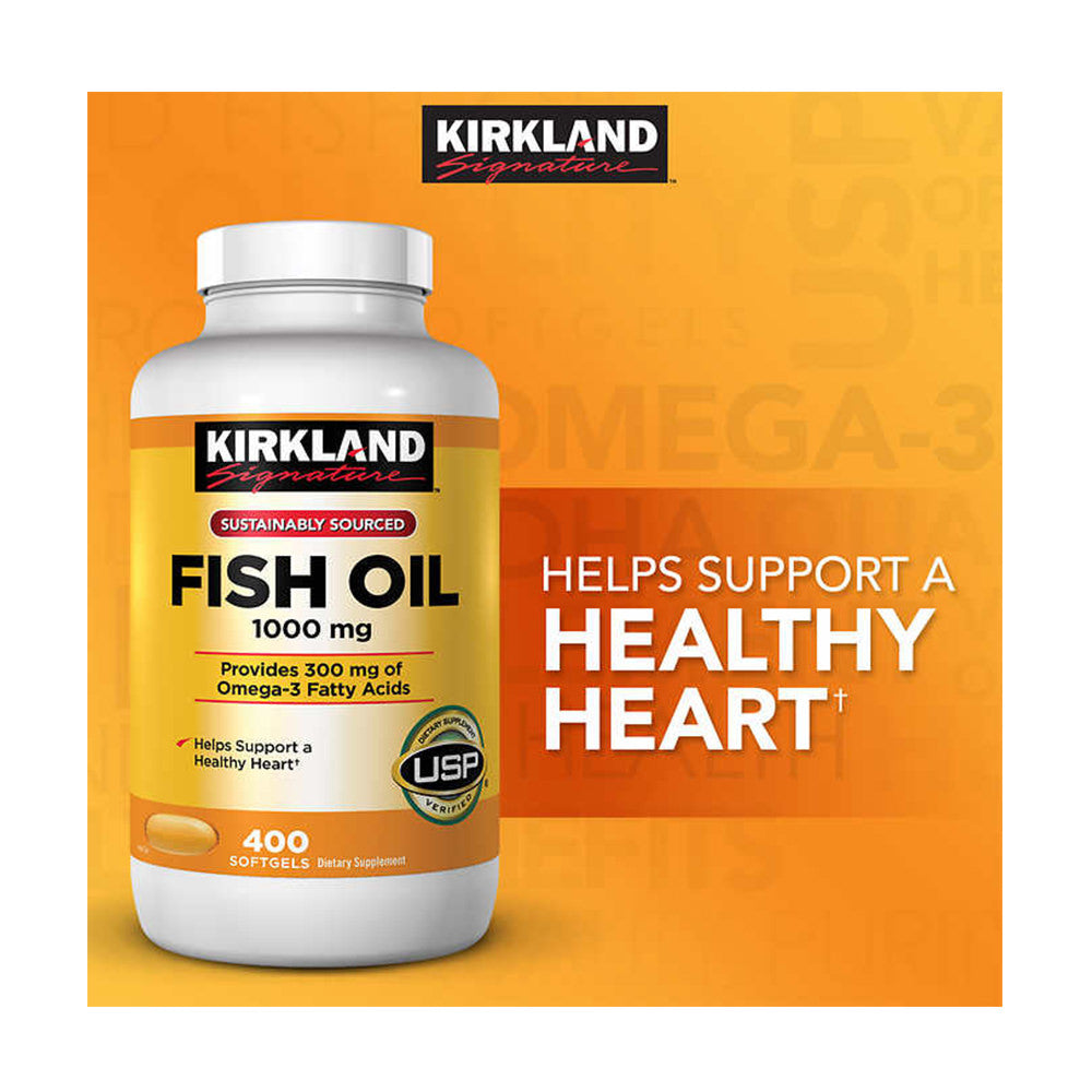 Viên uống Dầu cá Kirkland Signature™ Omega-3 Fish oil 400 Viên nhập từ Mỹ - ảnh sản phẩm 2