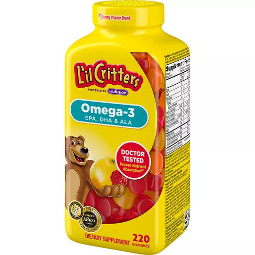 Kẹo gấu dẻo Lil Critters Omega-3 DHA Gummy Fish lọ 220 viên - hình ảnh chi tiết 2