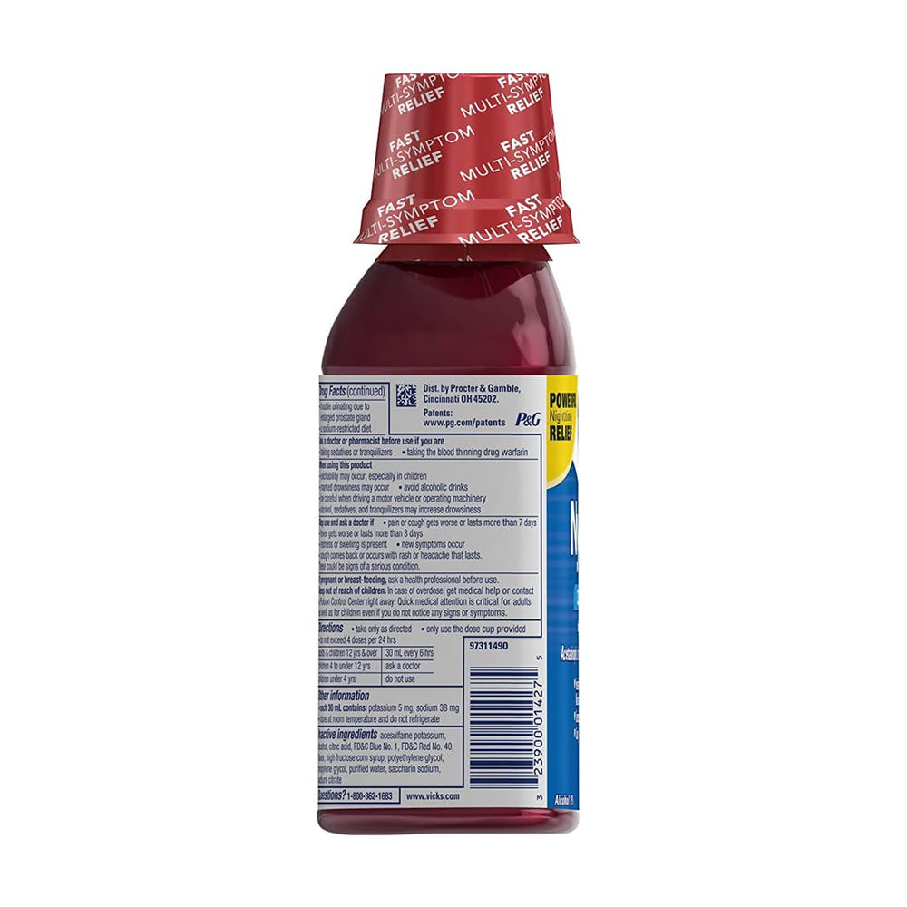 Siro Vicks NyQuil Cold & Flu Severe 354ml (Strawberry Flavor) - hình ảnh chi tiết 2