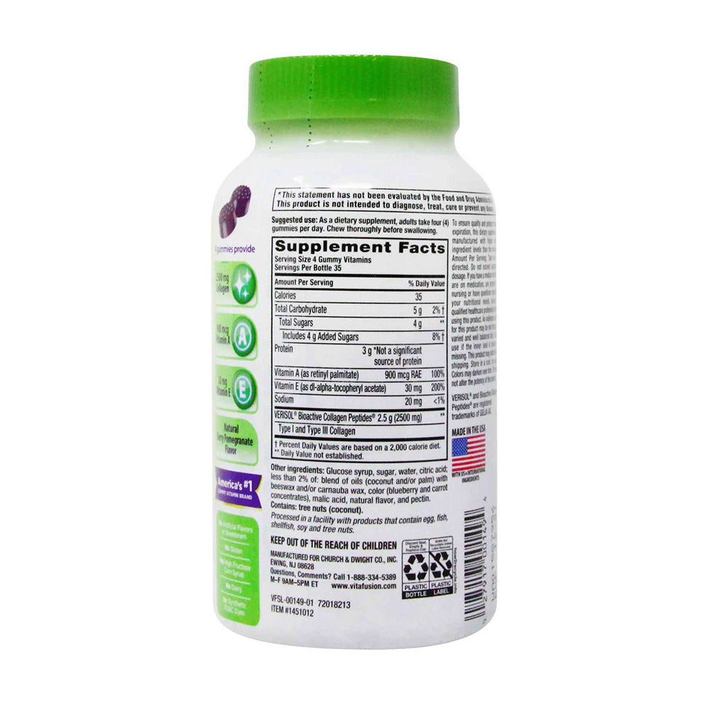 Kẹo Collagen Gummies Vitafusion 2500 mg 140 Viên - hình ảnh chi tiết 2
