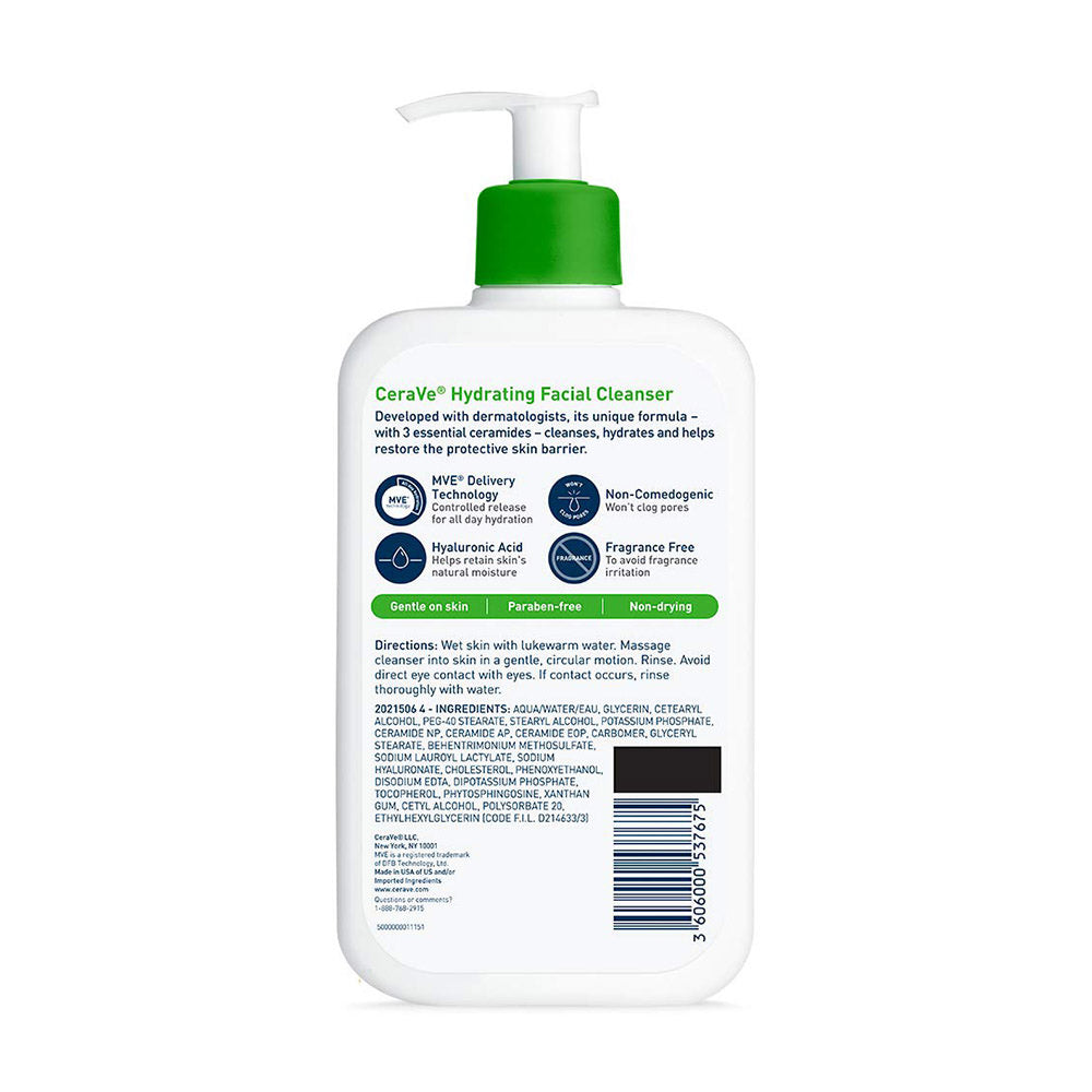 Sữa rửa mặt CeraVe dành cho da thường và da khô CeraVe Foaming Facial Cleanser 473ml (Dry Skin Xanh Lá) - ảnh sản phẩm 2