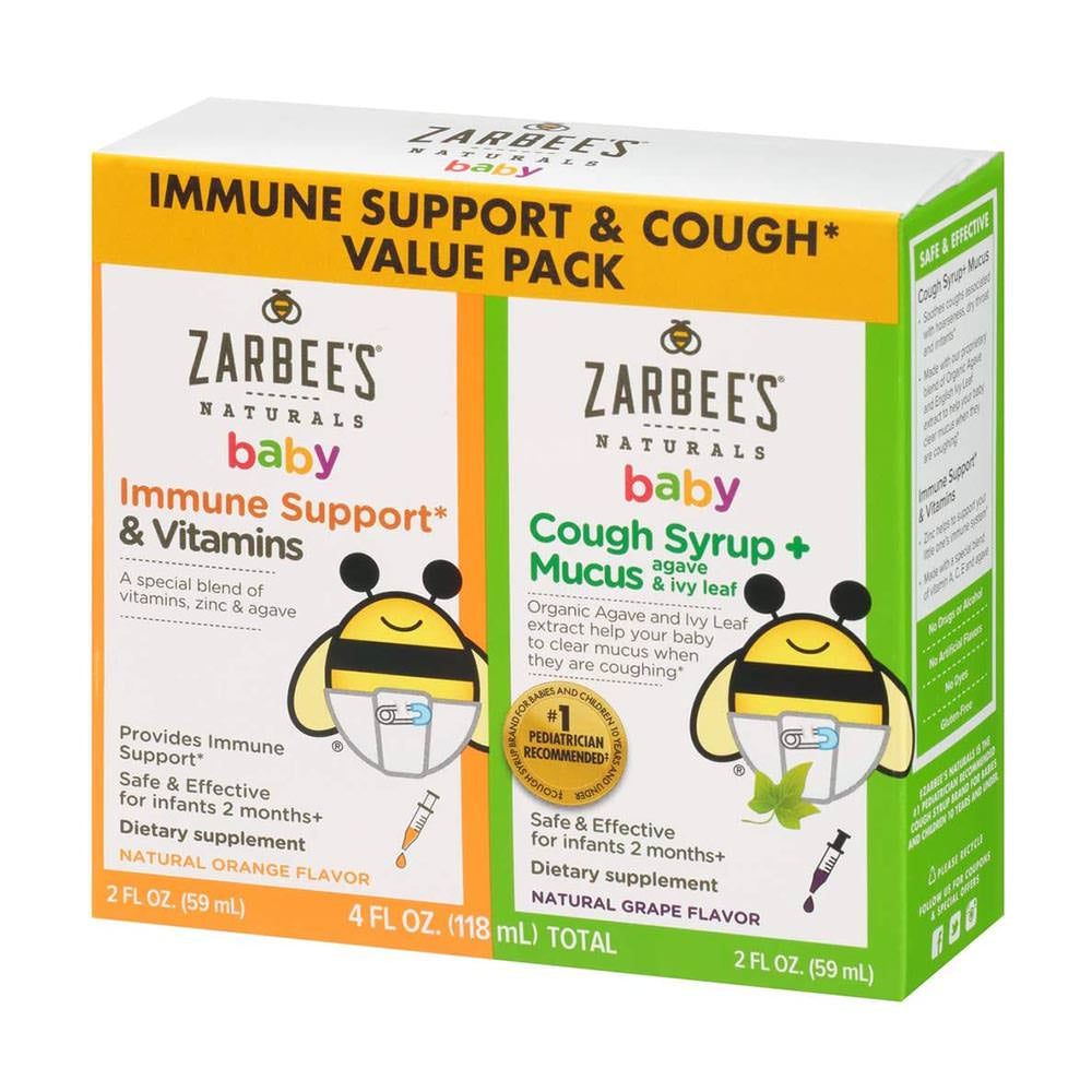 Siro trị ho và tăng đề kháng Zarbee's Naturals Baby Immune Support & Cough Value Pack -118ml - hình ảnh sản phẩm chính