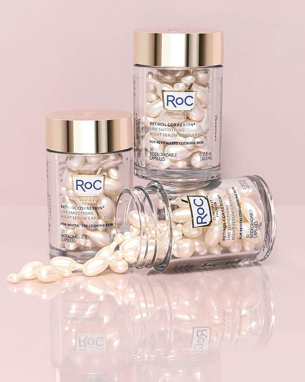 Tinh chất giảm nếp nhăn, chống lão hóa RoC Retinol Correxion Line Smoothing Night Serum 40 + 10 Capsules Set - hình ảnh chi tiết 3