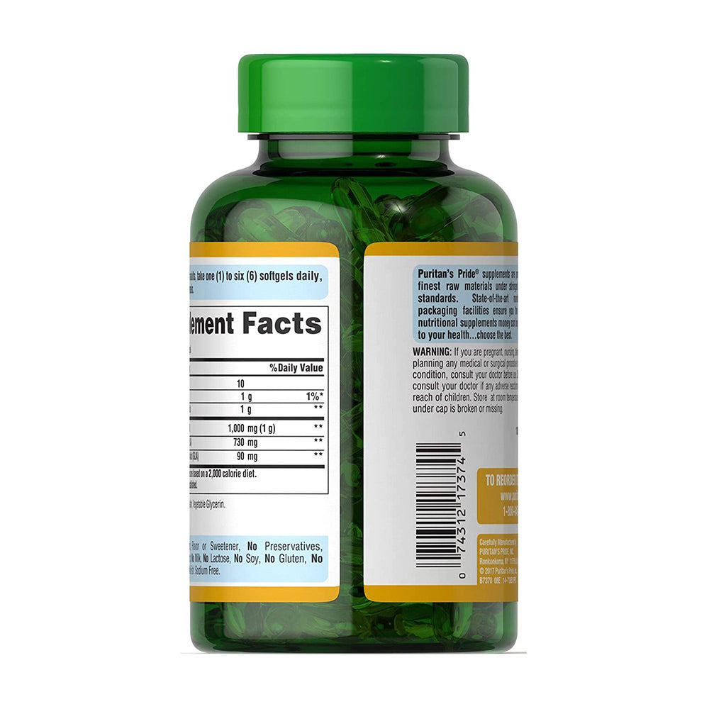 Tinh dầu Hoa Anh Thảo Puritan’s Pride Evening Primrose Oil 1000mg 120 viên Mỹ - hình ảnh chi tiết 3