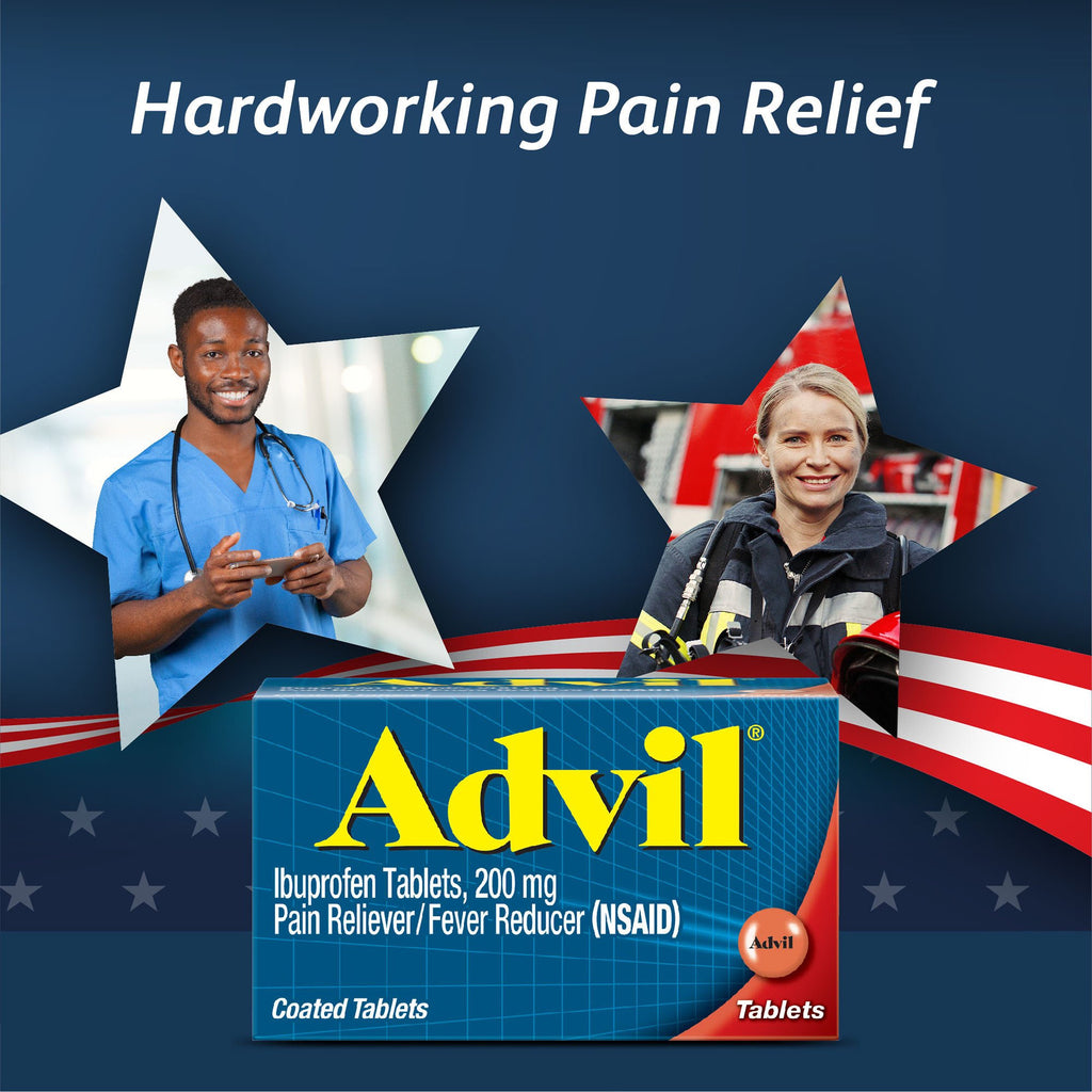Viên uống giảm đau, hạ sốt Advil Ibuprofen Tablets, 200mg 200 Coated Tablets - hình ảnh chi tiết 2