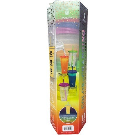 Set 12 ly đổi màu Manna Color Changing Plastic Tumblers - hình ảnh chi tiết 2