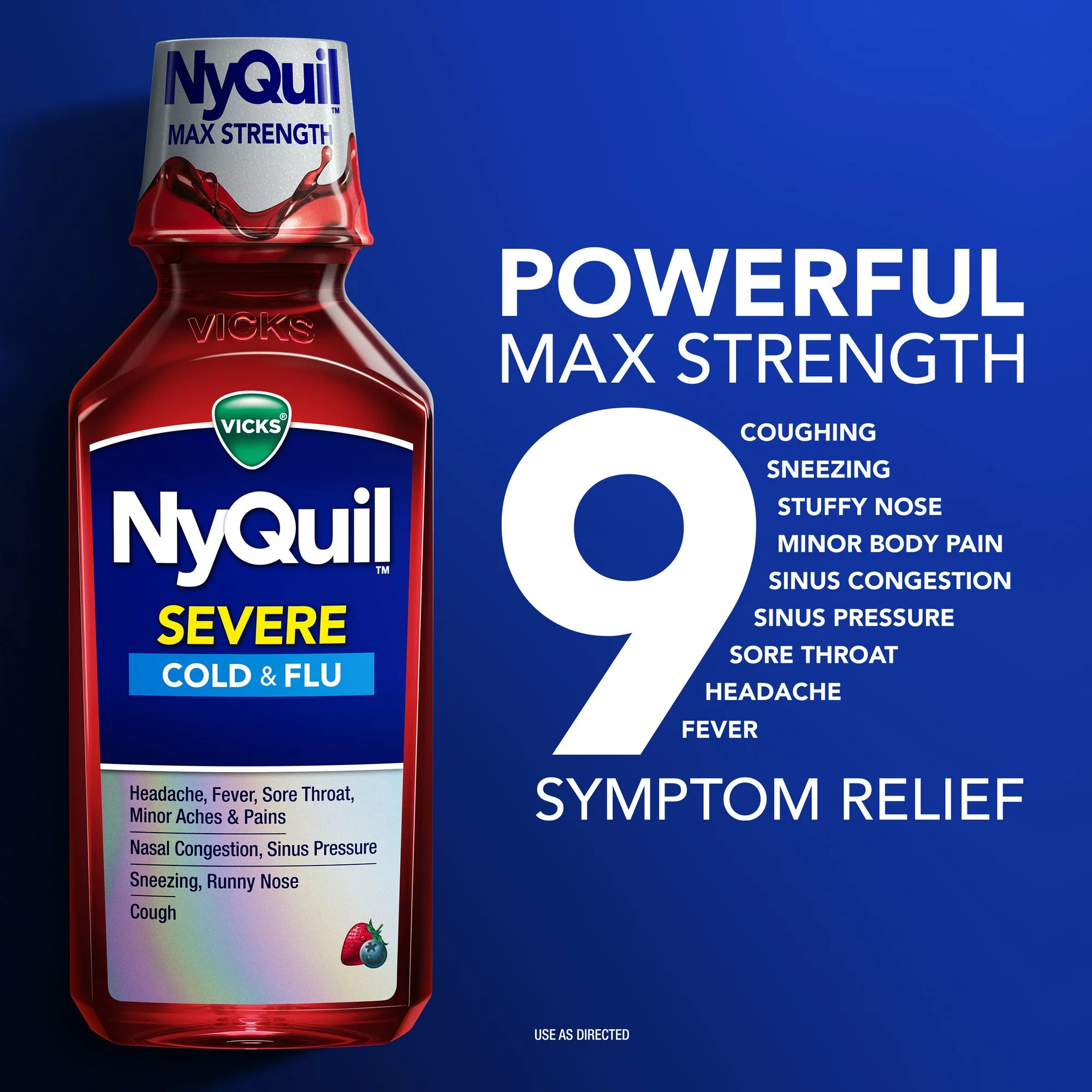 Siro Vicks NyQuil Cold & Flu Severe 354ml (Strawberry Flavor) - hình ảnh chi tiết 4