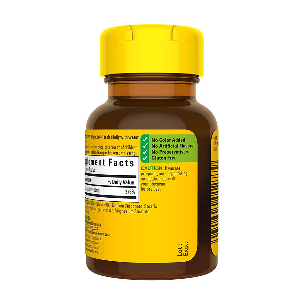 Viên uống bổ sung chất kẽm ZinC Nature Made 30mg 100 viên - hình ảnh chi tiết 4