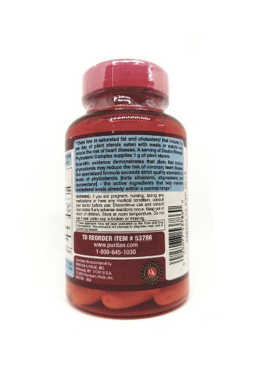 Viên uống giảm mỡ máu, giảm nguy cơ mắc bệnh tim mạch Double Strength Phytosterol Complex 1000mg Puritan’s Pride lọ 100 viên - hình ảnh chi tiết 2