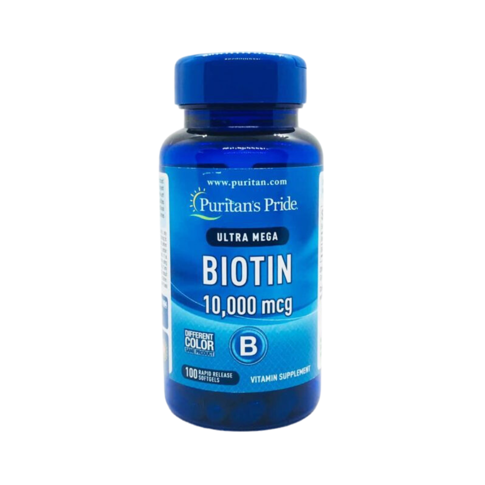 Viên uống mọc tóc Puritan's pride Ultra Mega Biotin 10.000mcg 100 viên - hình ảnh sản phẩm chính