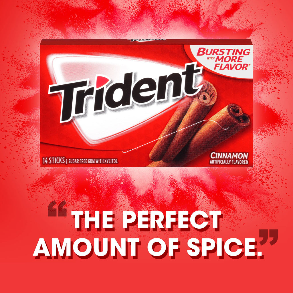 Trident Cinnamon Sugar Free Gum (1 vỉ 14 thanh) - hình ảnh chi tiết 3