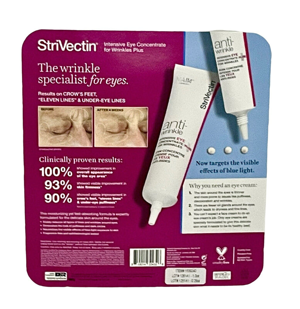 Vỉ 2 tuýp kem dưỡng cao cấp chống nhăn vùng mắt StriVectin Anti-Wrinkle Intensive Eye Concentrate Plus ( 2 tuýp: 30ml + 7ml) - hình ảnh chi tiết 3