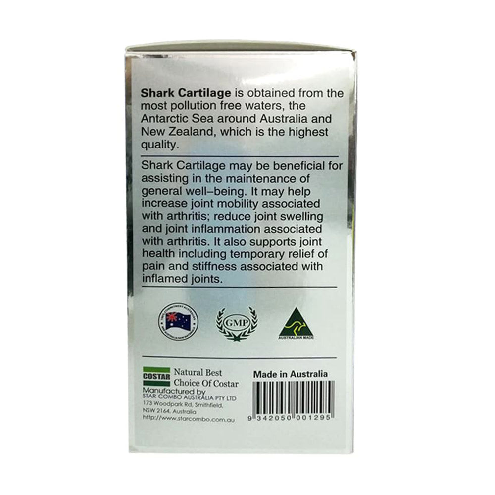 Sụn vi cá mập Costar Blue Shark Cartilage 750mg 365 viên - hình ảnh chi tiết 3