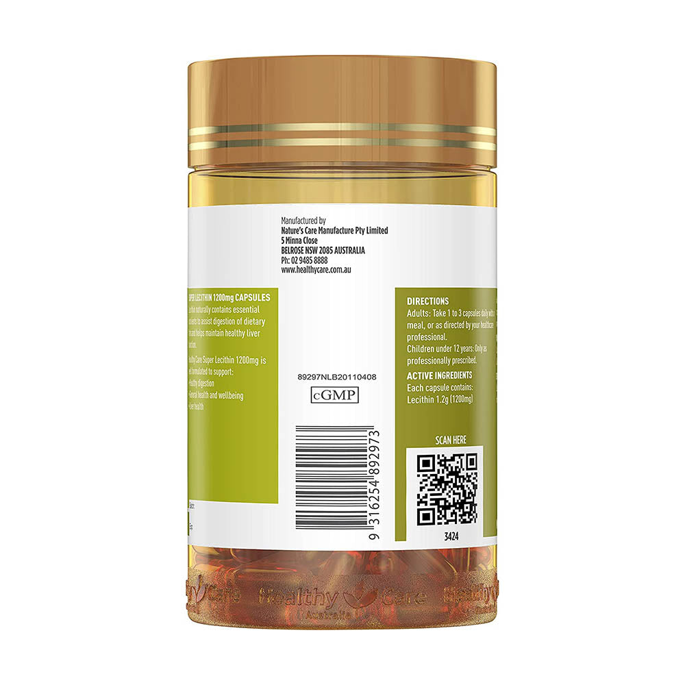 Viên uống Super Lecithin 1200mg 100 viên của Healthy Care Úc - hình ảnh chi tiết 2
