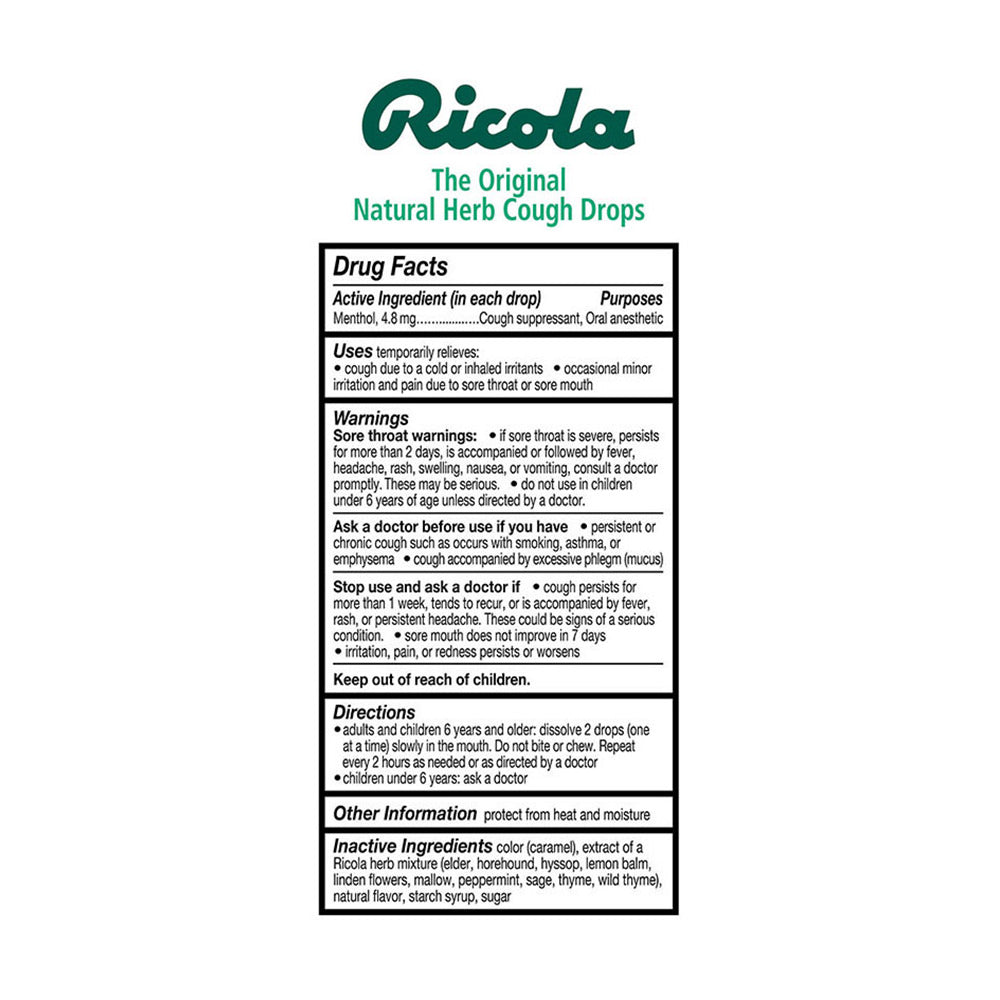 Kẹo thông cổ, mát họng Ricola Original natural Herb 130 viên x2 bịch - hình ảnh chi tiết 2