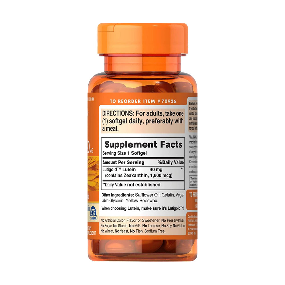 Viên uống bổ mắt Lutein 40mg Puritan's pride Mỹ 120 viên - hình ảnh chi tiết 2