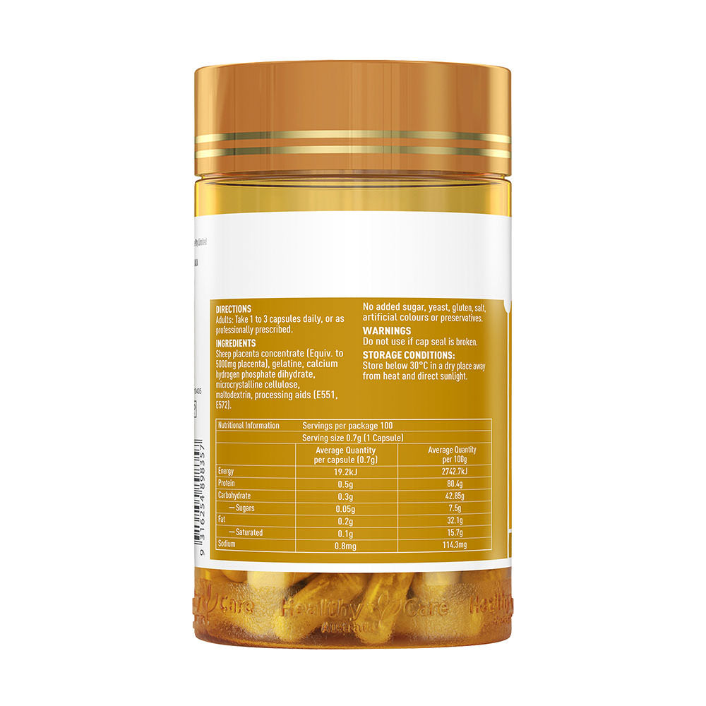 Viên uống nhau thai cừu Healthy Care Sheep Placenta 5000mg 100 viên - hình ảnh chi tiết 3