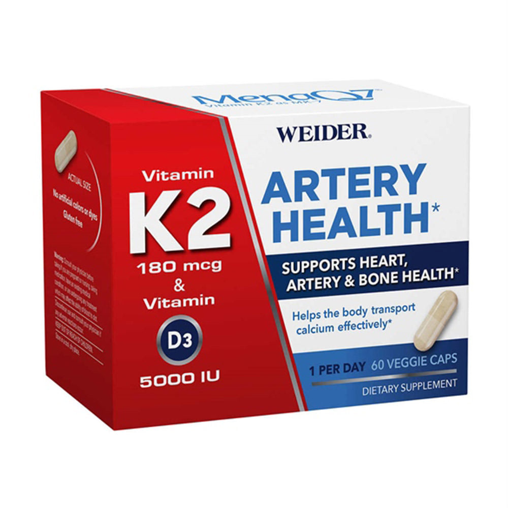 Hỗ trợ tim và xương khỏe mạnh Weider Artery Health Vitamin K2 180mcg 60 viên - hình ảnh sản phẩm chính