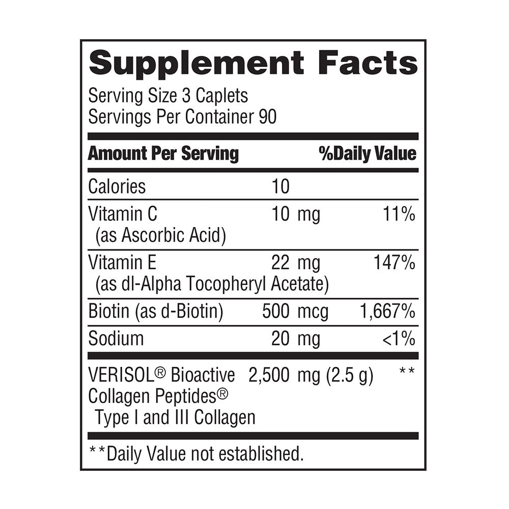 Viên uống collagen chống nhăn vùng mắt Nature’s Bounty Advanced Verisol Collagen 270 Viên - hình ảnh chi tiết 3
