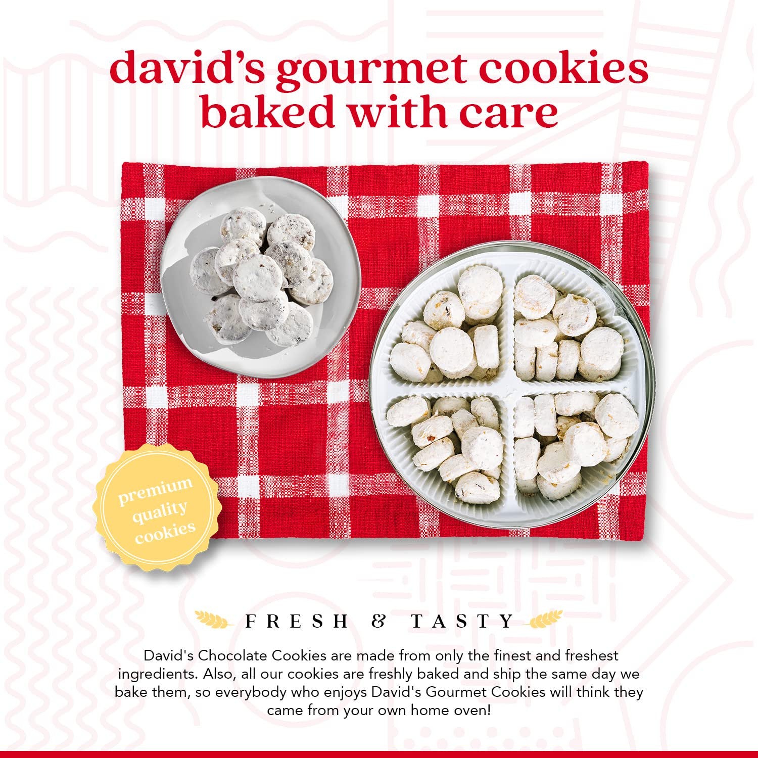 Bánh cookies bơ hạt hồ đào David’s Cookies Butter Pecan Meltaways 907g - hình ảnh chi tiết 6