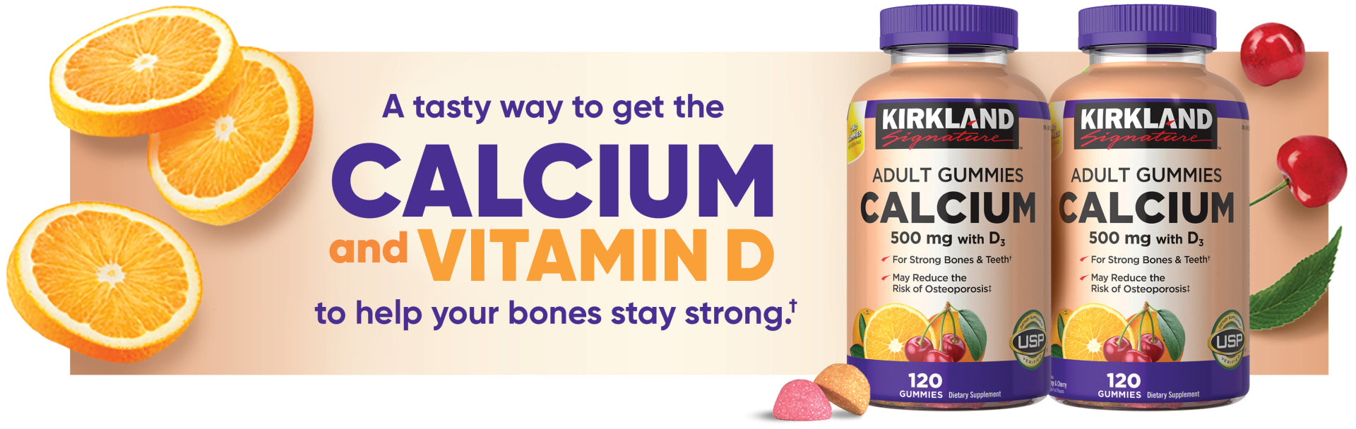Kẹo dẻo vitamin dành cho người lớn Calcium 500mg with D3 Gummy 120 viên của Mỹ - hình ảnh chi tiết 3