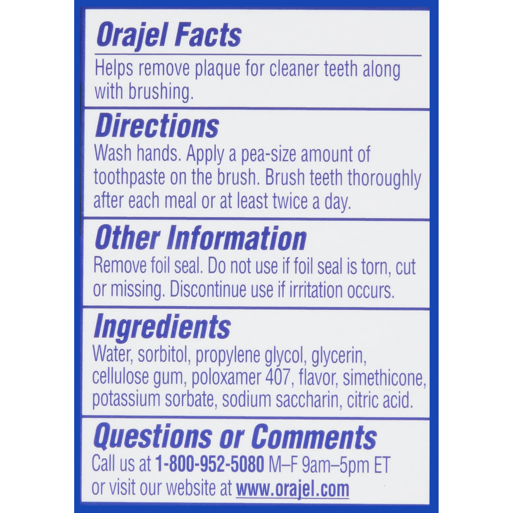 Kem đánh răng ORAJEL Training Toothpaste nuốt được cho trẻ em 42.5g từ Mỹ - hình ảnh chi tiết 4