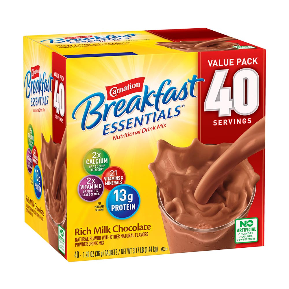 Sữa bột sinh dưỡng CARNATION BREAKFAST ESSENTIALS Rich Milk Chocolate 40-1.26 oz. Packets - hình ảnh sản phẩm chính