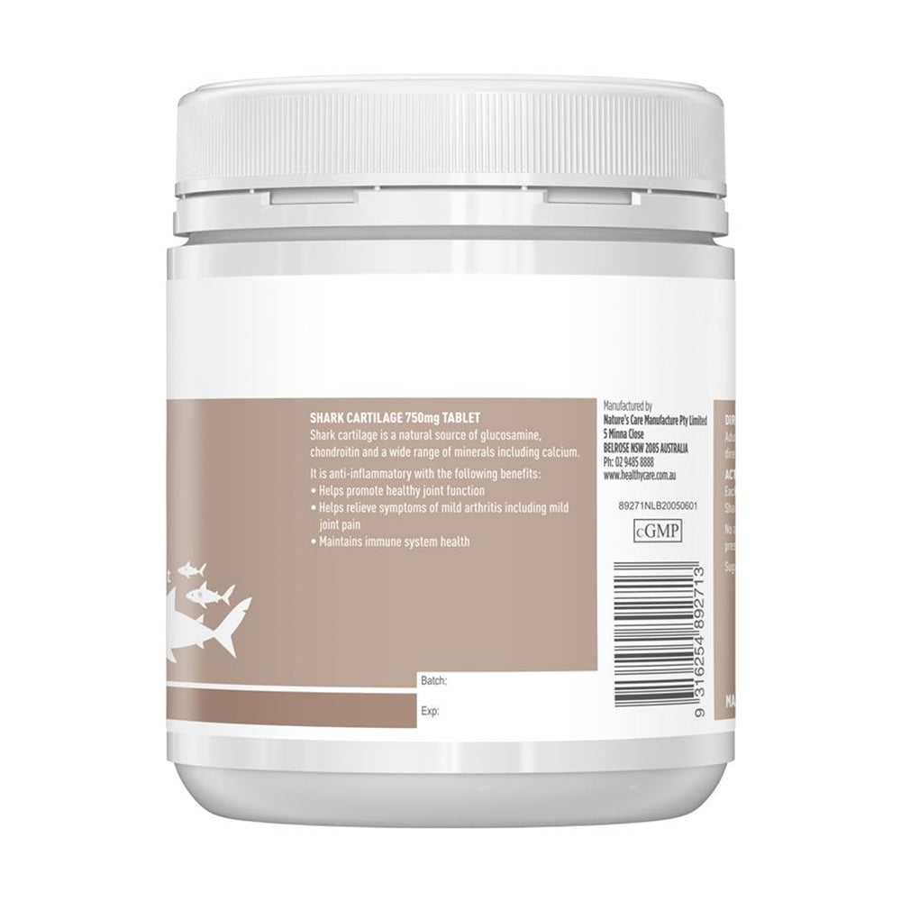 Sụn vi cá mập Healthy Care Shark Cartilage 750mg 200 viên - hình ảnh chi tiết 4