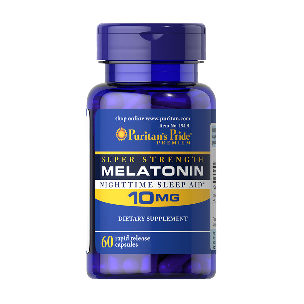 Viên uống giúp ngủ ngon Puritan’s Pride Super Strength Melatonin 10mg 60 viên - hình ảnh sản phẩm chính