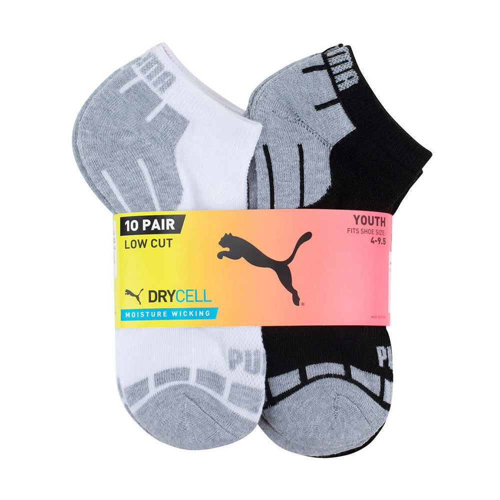 Vớ ngắn Puma dành cho giới trẻ Youth Low Cut Socks, 10-pair, Black/White - hình ảnh sản phẩm chính