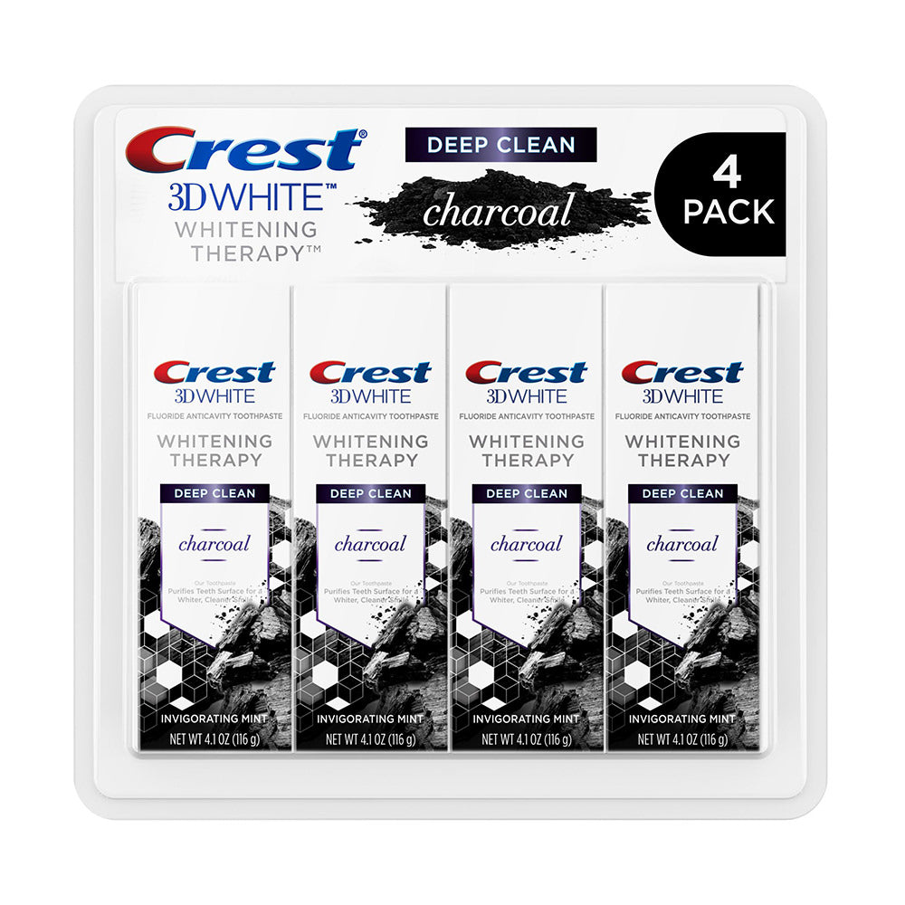 Kem đánh răng than hoạt tính của Mỹ Crest 3D White Charcoal Toothpaste 116g x4 - hình ảnh chi tiết 2