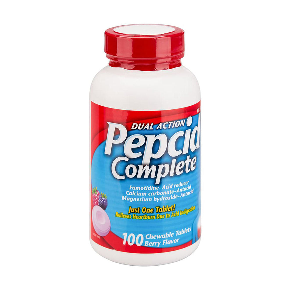 Viên ngậm giảm đau bao tử, ợ nóng Pepcid Dual Action Complete, 100 Chewable Tablets - hình ảnh sản phẩm chính