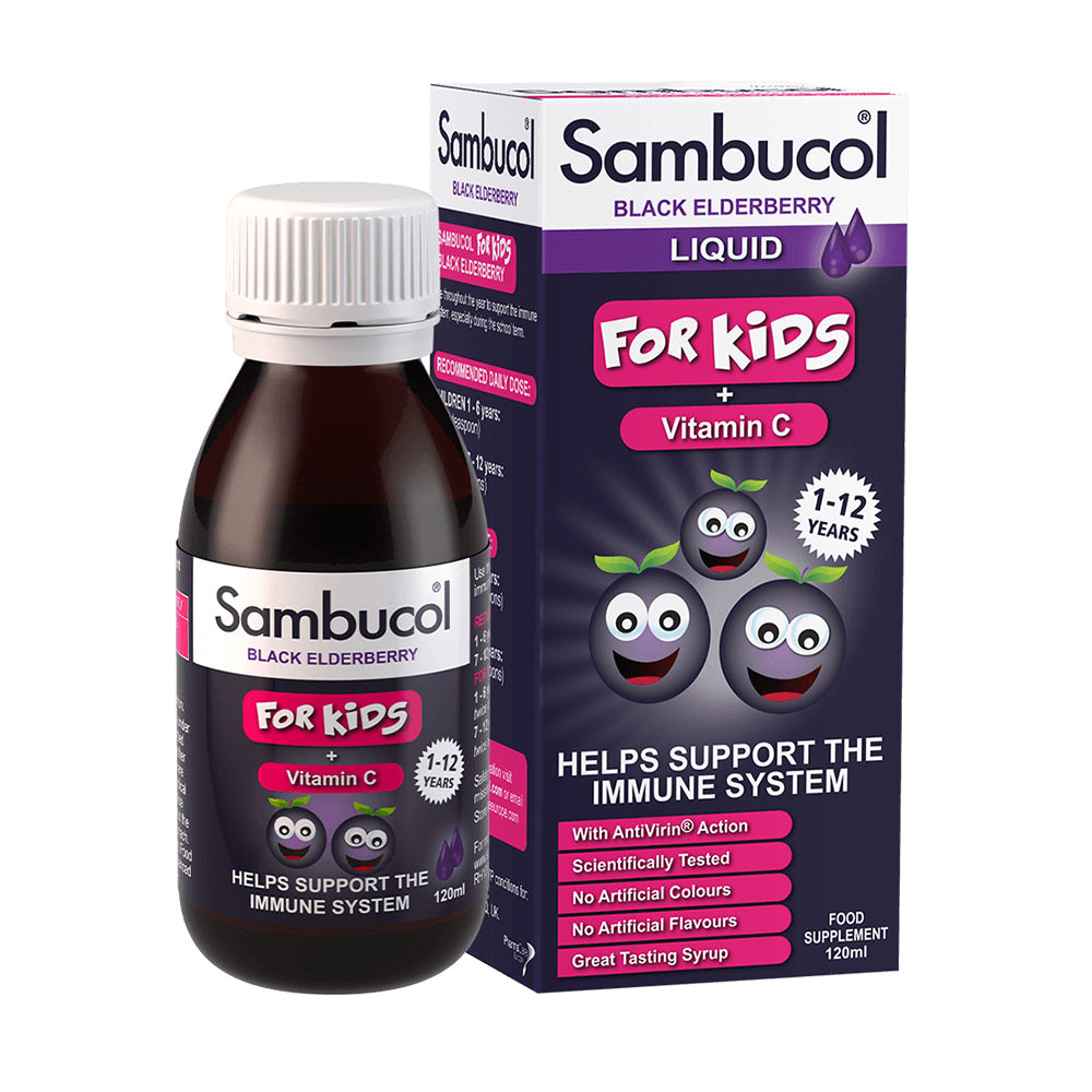 Siro cung cấp Vitamin C cho bé SAMBUCOL Black Elderberry Liquid 120ml - hình ảnh chi tiết 2