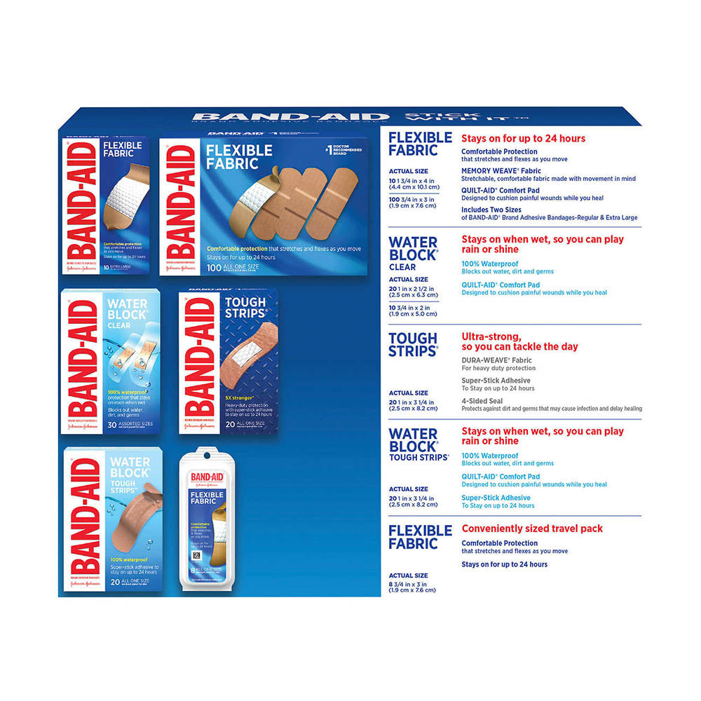 Băng cá nhân Band-Aid Adhesive Bandages 188 cái kèm Case - hình ảnh chi tiết 3