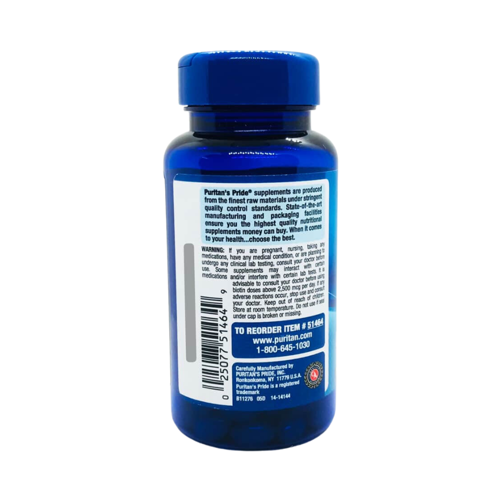 Viên uống mọc tóc Puritan's pride Ultra Mega Biotin 10.000mcg 100 viên - hình ảnh chi tiết 3