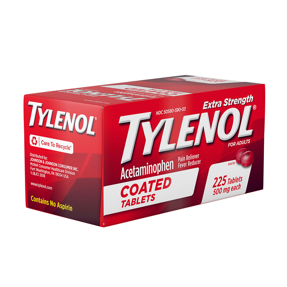 Viên giảm đau hạ sốt Tylenol Extra Strength Coated Tablets 500mg 225 viên - hình ảnh chi tiết 4