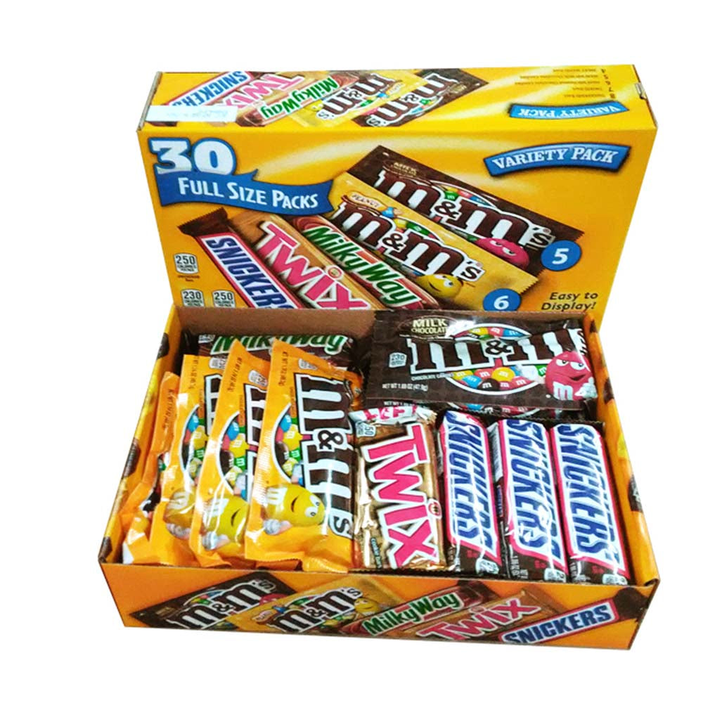 Socola tổng hợp 5 loại M&M Mars Chocolate Full Size Packs 30 gói 1521.3g (Hộp Vàng) - hình ảnh chi tiết 2
