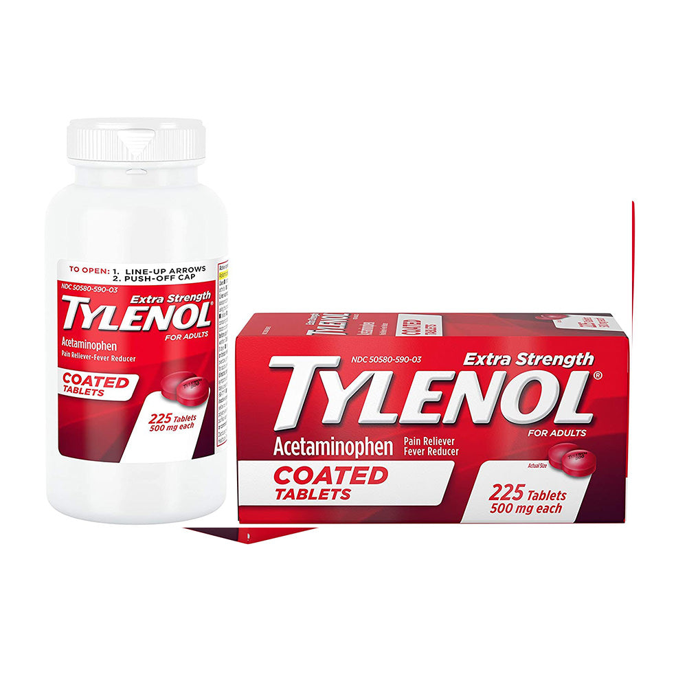 Viên giảm đau hạ sốt Tylenol Extra Strength Coated Tablets 500mg 225 viên - hình ảnh chi tiết 3