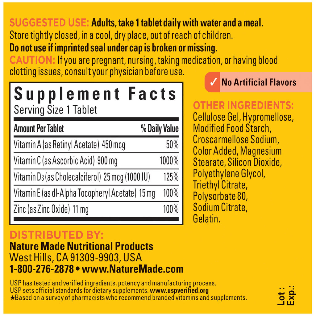 Viên Super C tăng cường hệ thống miễn dịch Nature Made Super C with D3 & Zinc 70 viên - hình ảnh chi tiết 3